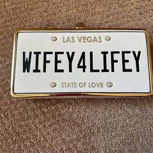 Wifey aldo bridal license plate purse